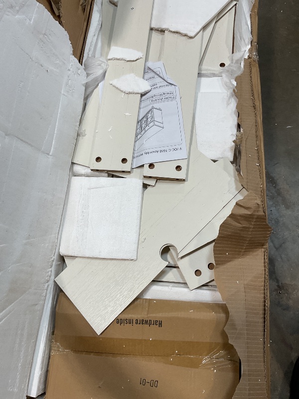 Photo 1 of **FOR PARTS/ HAS DAMAGED PIECES** Farmhouse Buffet Cabinet with Storage, Sideboard Cabinet, Buffet Cabinet, Sideboard Buffet Cabinet with Storage, Large Wood Accent Storage Cabinet with Doors and Shelves for Entryway Living Room