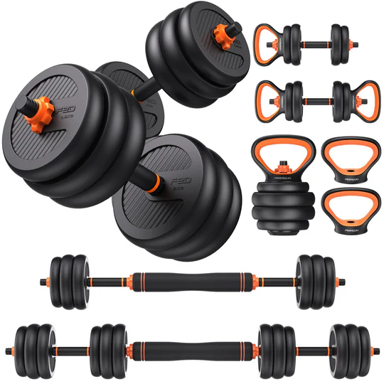 Photo 1 of **COLOR IS RED** 45lbs Dumbbell Set for Home Gym Workout