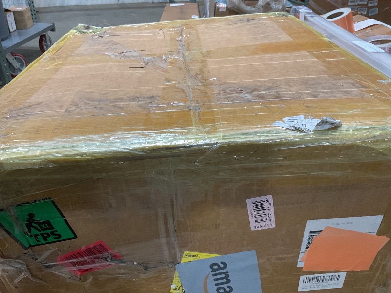 Photo 1 of 12 Steps Wall-Mounted Folding Stairs for Attic, Attic Ladder Pull Down System with Retractable Handrail& Pull Rod, Anti-Slip Steps, Attic Stairs for Home (White, 9.6-10ft)