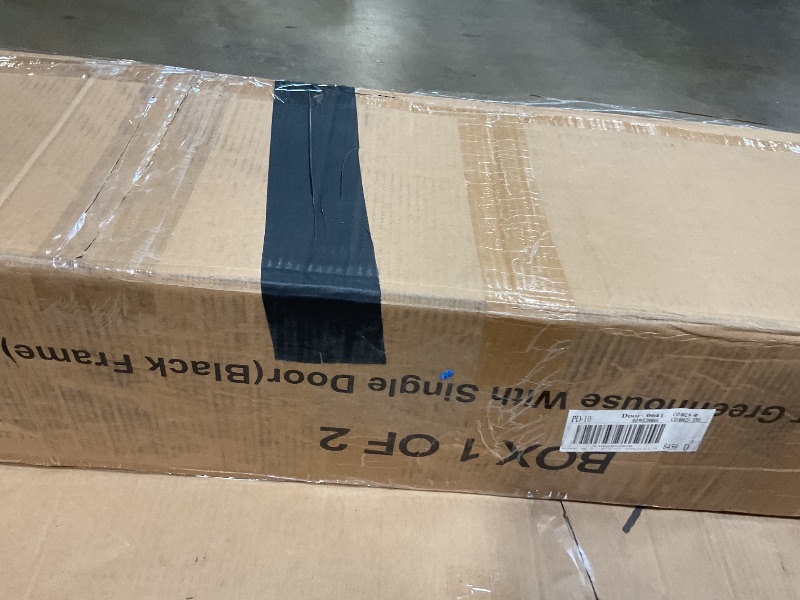 Photo 1 of **2 BOXES**6x10 FT Greenhouse, Easy Assembly Aluminum Polycarbonate Greenhouses for Outdoors with Roof Vent, Large Aluminum Walk-in Greenhouse for Sunroom Patio, Backyard, Garden, Sliding Lockable Door, Black