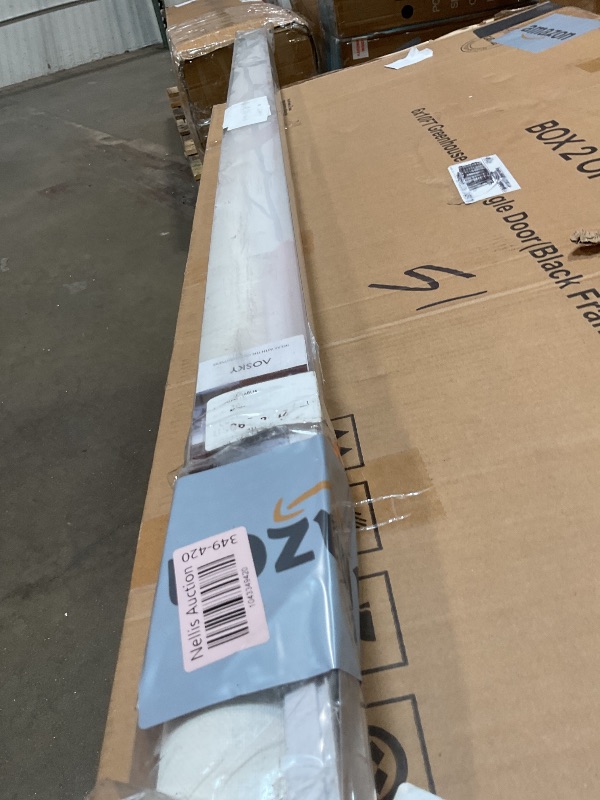 Photo 1 of **MISSING HARDWARE. DIRTY FROM TRANSPORT **AOSKY Blackout Roller Shades Cordless Blinds for Windows, Free-Stop Shades with Valance, Thermal Insulated Fabric, UV Protection, Natural Woven Blinds for Home and Office (63" W x 72" H, White)