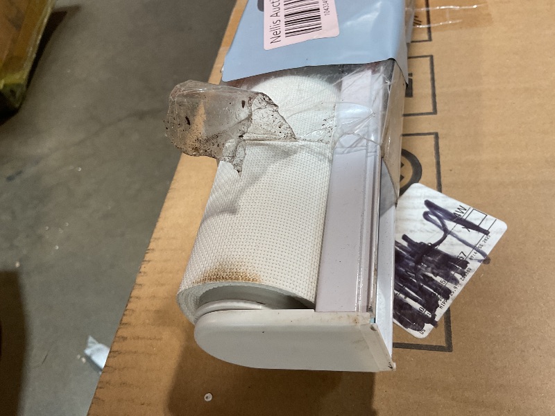 Photo 1 of **MISSING HARDWARE. DIRTY FROM TRANSPORT **AOSKY Blackout Roller Shades Cordless Blinds for Windows, Free-Stop Shades with Valance, Thermal Insulated Fabric, UV Protection, Natural Woven Blinds for Home and Office (63" W x 72" H, White)