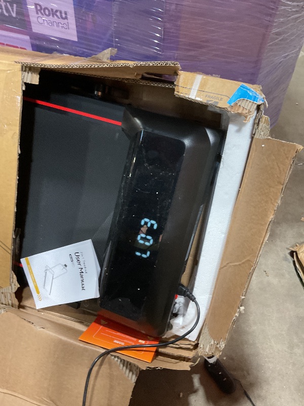 Photo 1 of **SELLING FOR PARTS AS PARTIAL SET. MISSING REMOTE**Acezoe Walking Pad Treadmill with Incline, 2 in 1 Folding Treadmills for Home Small Office, 300lbs Portable Compact Under Desk Treadmill with LED Display and Apps