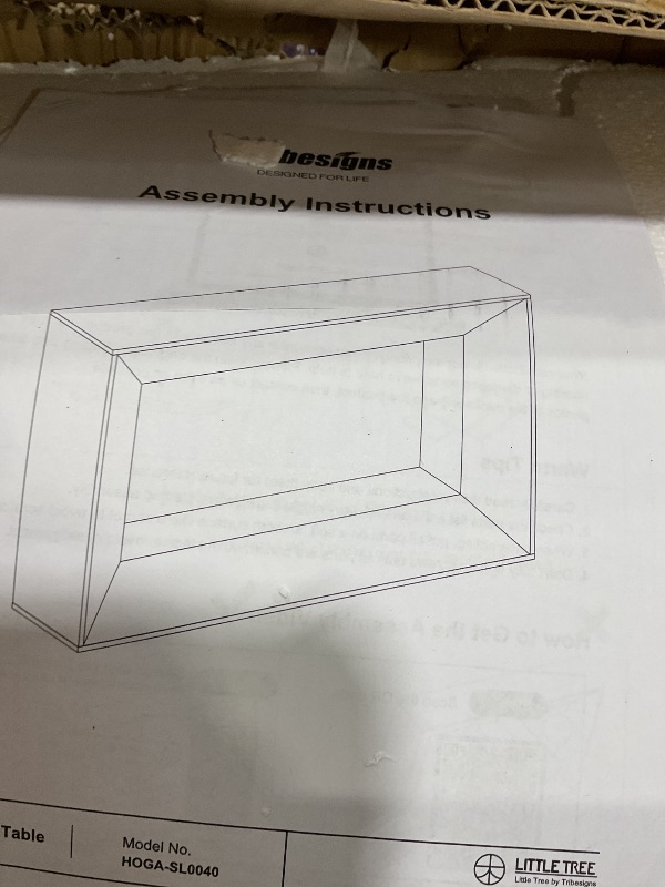 Photo 1 of **MINOR DAMAGE TO CORNERS**LITTLE TREE 55-Inch Farmhouse Console Table, 2-Tier Narrow Sofa Table with Storage, Behind Couch Table for Living Room, Entryway, Hallway (Rustic Brown + Black)