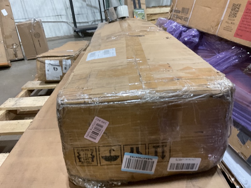 Photo 1 of **MINOR DAMAGE TO CORNERS**LITTLE TREE 55-Inch Farmhouse Console Table, 2-Tier Narrow Sofa Table with Storage, Behind Couch Table for Living Room, Entryway, Hallway (Rustic Brown + Black)