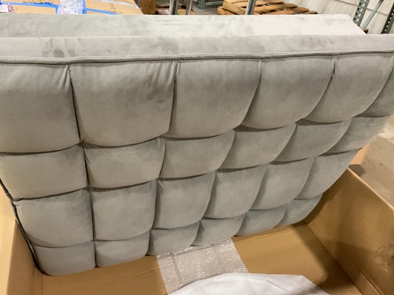 Photo 1 of **SELLING FOR PARTS. ONE BOX OF TWO. DIRT**Lyngins 3 in 1 Convertible Sleeper Sofa Bed, 58 Inch Pull Out Couch for Living Room Loveseat Sofa Couch Bed with USB Ports & Side Pockets, Adjustable Backrest for Apartment, Bedroom, Velvet, Gray