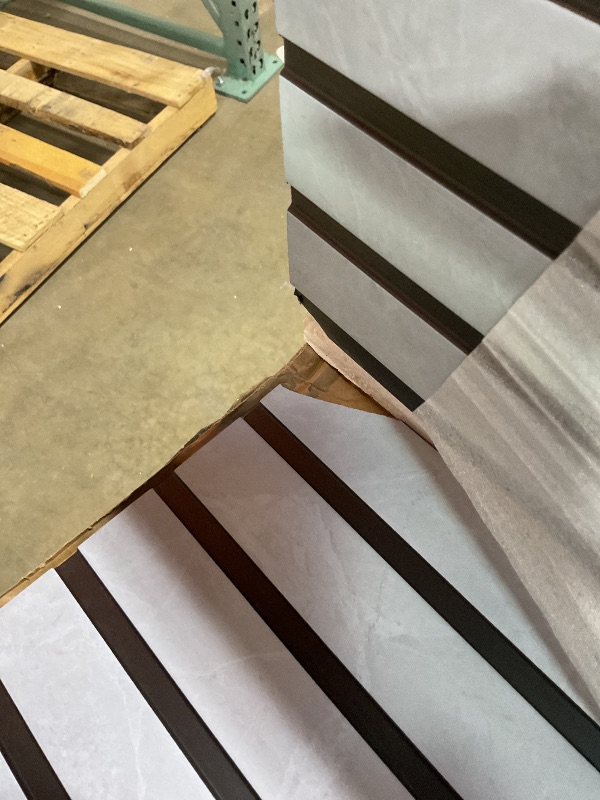 Photo 1 of **ONE CORNER DAMAGED**Art3d 4-Pack Glue-On Six-Grid Wainscoting Panel for Interior Wall Decor - 104 x 12 Inch Polystyrene Ultralight Slim Slat Wall Panels for Living Room Bedroom, Slate