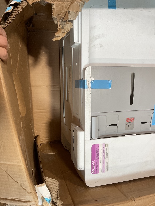 Photo 1 of **PRINTER ONLY. MISSING POWER CORD AND ACCESSORIES. DIRT DAMAGE**HP OfficeJet Pro 9730e Wide Format Wireless All-in-One Color Inkjet Printer, Print, scan, Copy, ADF, Duplex Printing Best-for-Office, 3 Month Instant Ink Trial Included, AI-Enabled (537P6A)