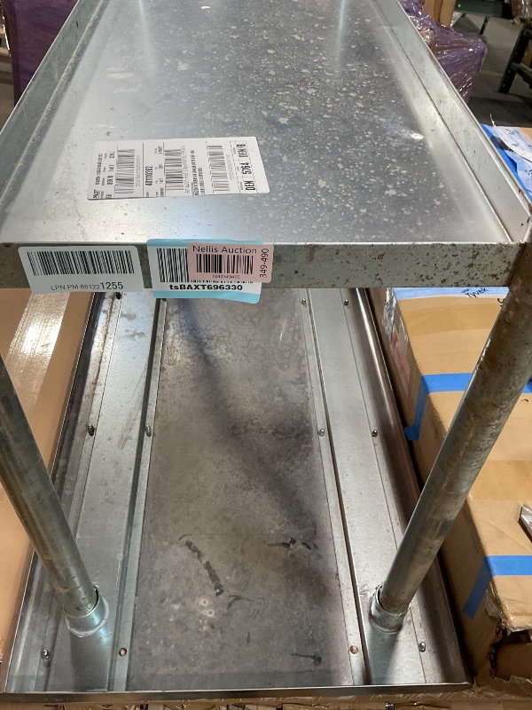 Photo 1 of **HEAVY DIRT AND SCRATCHES. BOTTOM SHELF COMING OFF**ROCKPOINT Stainless Steel Table for Prep & Work 24x48 Inches, NSF Metal Commercial Kitchen Heavy Duty Table with Adjustable Under Shelf and Table Foot for Restaurant, Home and Hotel