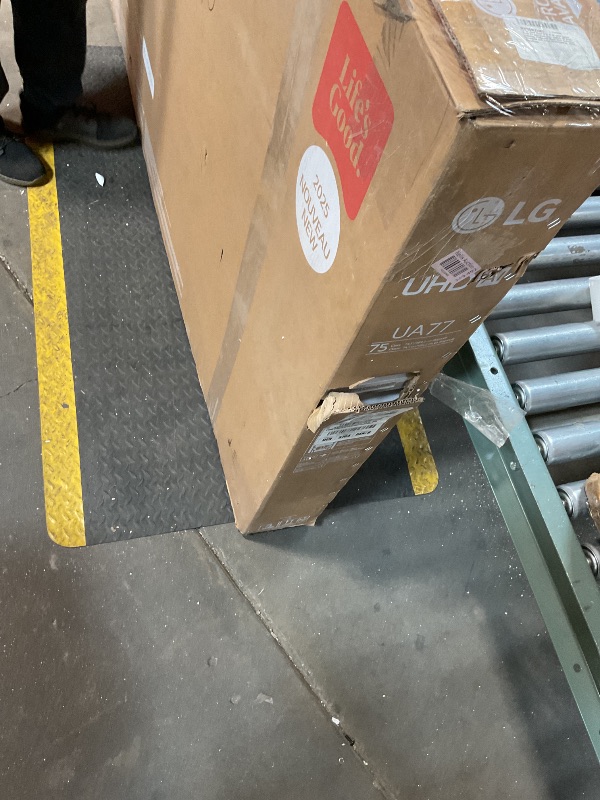 Photo 1 of **SELLING FOR PARTS AS PARTIAL SET. MAJOR DAMAGE TO SCREEN **LG 75-Inch Class UHD AI 4K UA77 Series Smart TV w/AI Sound Pro, HDR10, 4K Super Upscaling, Filmmaker Mode, Wow Orchestra, Compatible with Alexa (75UA7700PUA, 2025)