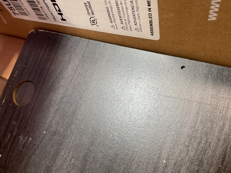 Photo 1 of **DENT. SCRATCH. MINOR DAMAGE TO CORNERS**Jocoevol Modern Black LED 6 Drawer Dresser for Bedroom, Large Chest of Drawers with Hidden Handles, Long Double Wooden Dresser Closet for Living Room, Entryway, Hallway - Black