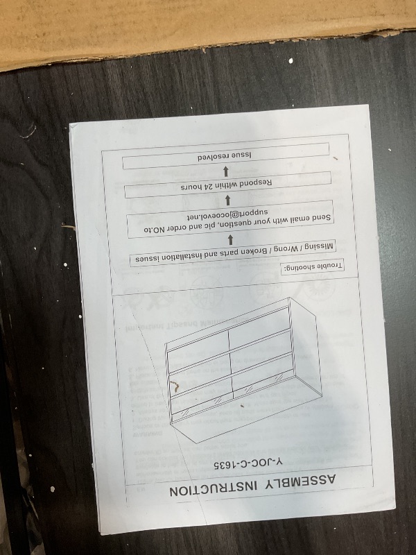 Photo 1 of **DENT. SCRATCH. MINOR DAMAGE TO CORNERS**Jocoevol Modern Black LED 6 Drawer Dresser for Bedroom, Large Chest of Drawers with Hidden Handles, Long Double Wooden Dresser Closet for Living Room, Entryway, Hallway - Black
