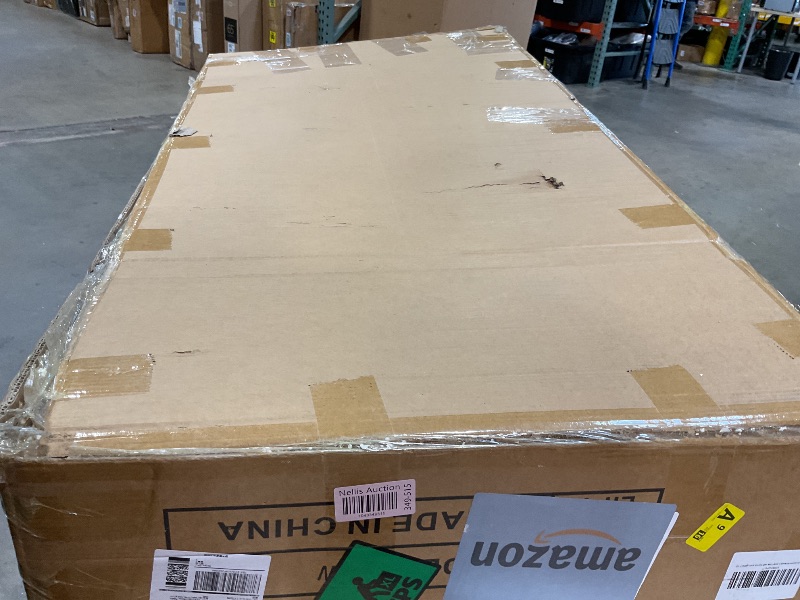 Photo 1 of **MAJOR DAMAGE. SELLING FOR PARTS AS PARTIAL SET **Arulvmrn 42" Makeup Vanity Desk with Mirror and Lights, & Power Outl, Glass Top Big Vanity Table with 9 Drawers& 8 Storage Shelves, Dressing Table Set with Chair for Bedroom, White