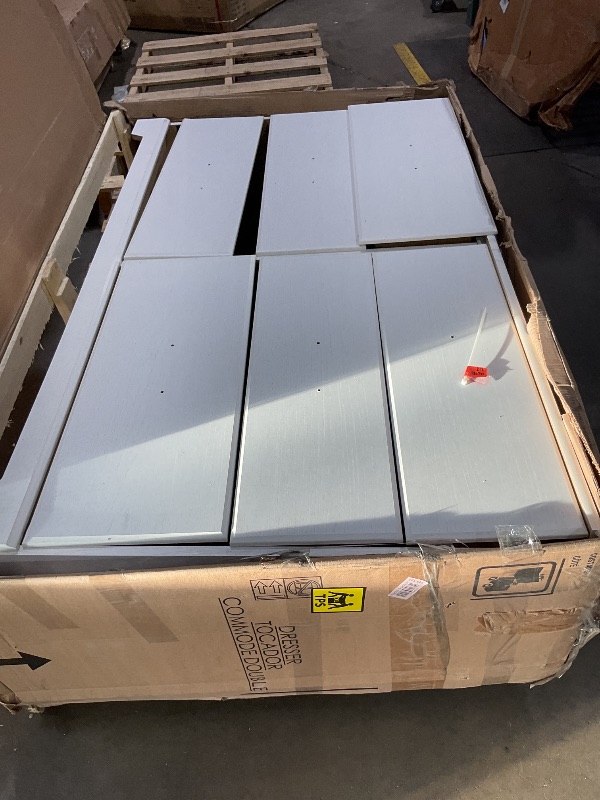 Photo 1 of **SCRATCH. CRACK AND BROKEN CORNER** Signature Design by Ashley Stelsie Modern Scandinavian 6 Drawer Dresser, Whitewash