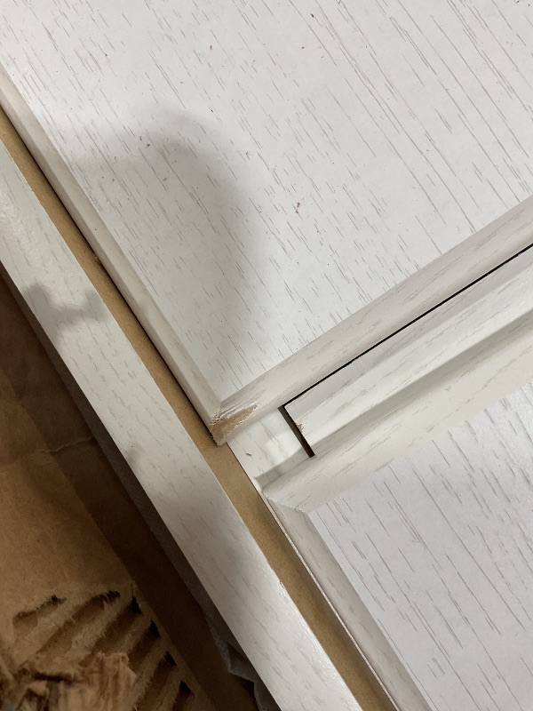 Photo 1 of **SCRATCH. CRACK AND BROKEN CORNER** Signature Design by Ashley Stelsie Modern Scandinavian 6 Drawer Dresser, Whitewash