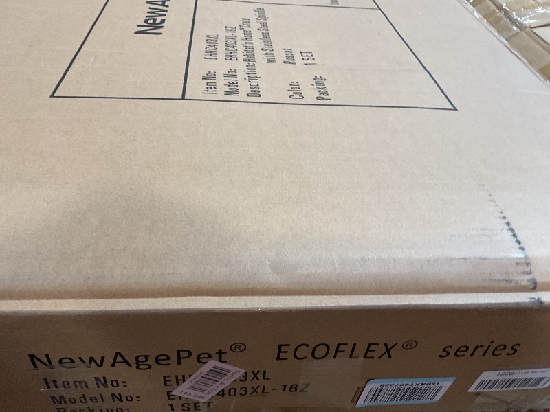 Photo 1 of ***MISSING ASSEMBLY PIECES & HARDWARE*** New Age Pet ECOFLEX Dog Crate End Table - Furniture-Style Pet Crate for Crate Trained Dogs - Stainless Steel Tubing & a Latched Closure - 10 Year Manufacturer's Warranty, X-Large, Brown