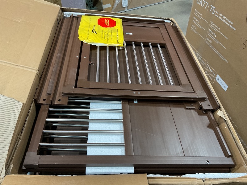 Photo 1 of ***MISSING ASSEMBLY PIECES & HARDWARE*** New Age Pet ECOFLEX Dog Crate End Table - Furniture-Style Pet Crate for Crate Trained Dogs - Stainless Steel Tubing & a Latched Closure - 10 Year Manufacturer's Warranty, X-Large, Brown