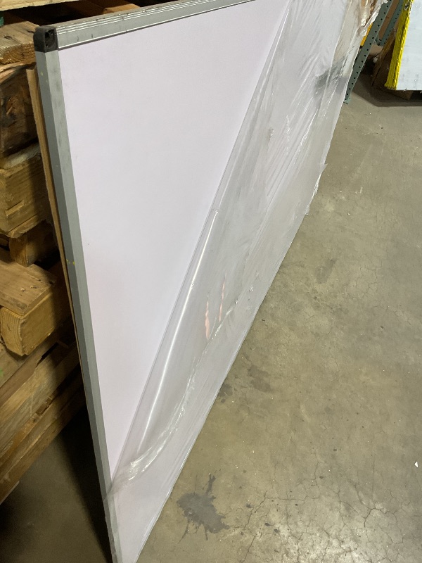 Photo 1 of **SCRAPES, DENTS  ON FRAME. MAJOR DAMAGE TO CORNER**VIZ-PRO Dry Erase Board/Whiteboard, 96 x 48 Inches, Wall Mounted Board for School Office and Home 8' x 4'