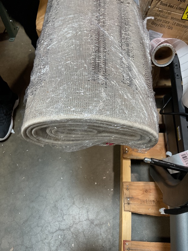 Photo 1 of **MINOR DIRT FROM TRANSPORT **JONATHAN Y Khalil Modern Berber Stripe Cream/Black Indoor Area Rug, 5x8, Contemporary, Bohemian, Easy-Cleaning for Living Room, Bedroom, Kitchen, Pet Friendly, Non-Shedding (MOH207A-5)