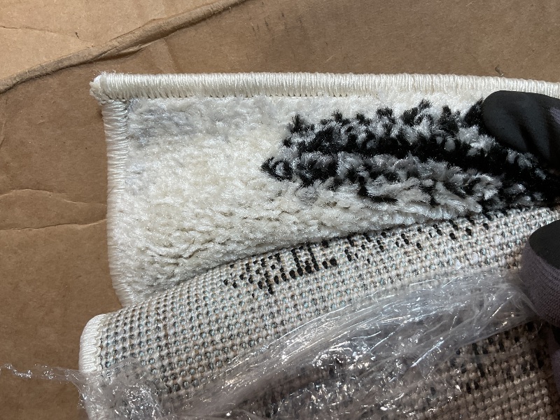 Photo 1 of **MINOR DIRT FROM TRANSPORT **JONATHAN Y Khalil Modern Berber Stripe Cream/Black Indoor Area Rug, 5x8, Contemporary, Bohemian, Easy-Cleaning for Living Room, Bedroom, Kitchen, Pet Friendly, Non-Shedding (MOH207A-5)