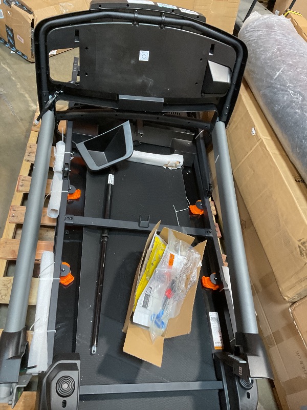 Photo 1 of **SELLING FOR PARTS AS PARTIAL SET. ASSEMBLY REQUIRED. FOLD ON TRACK. SCRAPES, SCUFFS AND DIRT FROM TRANSPORT **NordicTrack T 6.5 S; Treadmill for Running and Walking with 5” Display and SpaceSaver Design