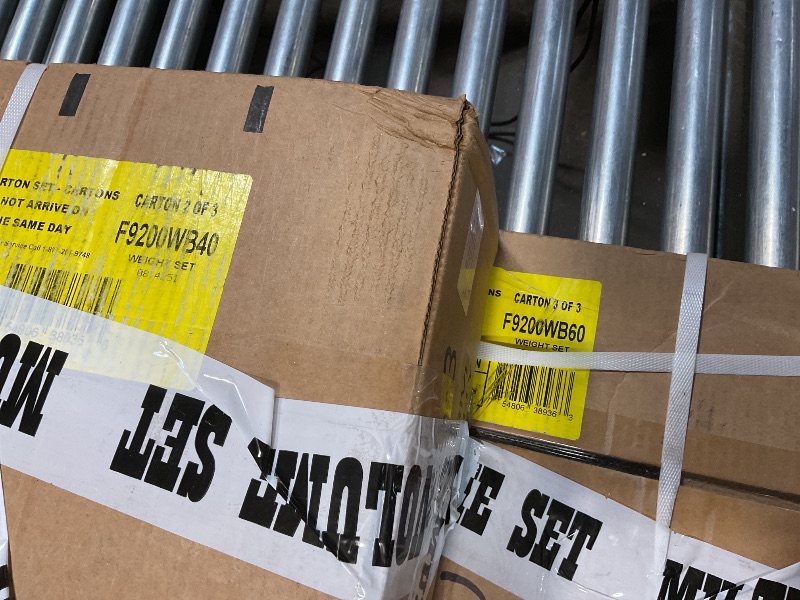 Photo 1 of **SELLING FOR PARTS AS PARTIAL SET. TWO OF THREE BOXES**US Weight 105 Pound Barbell Weight Set for Home Gym| Adjustable Weight Set with Two Dumbbell Bars and Full 6 Ft Bar, Black