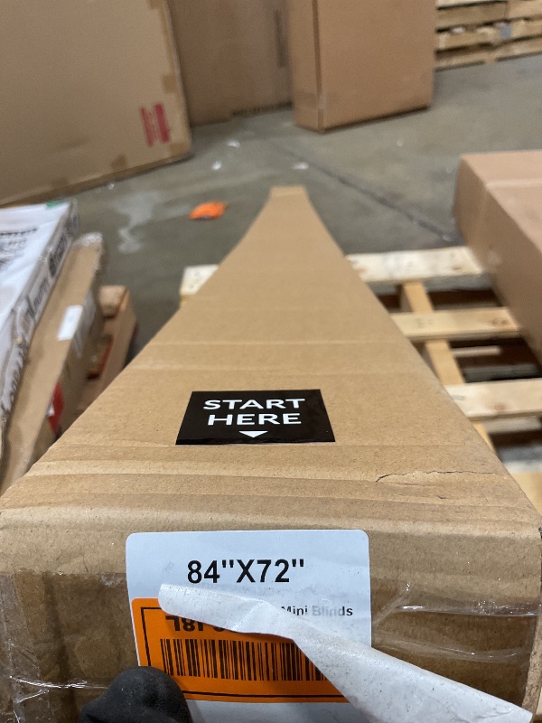 Photo 1 of **SCRATCH ON FRAME**CHICOLOGY Cordless Mini Blinds, 1-Inch Slats, Vinyl Window Shades, Room Darkening & Privacy, Easy Install - Ideal for Windows, Doors, Campers - Midnight White, 84" W x 72" H