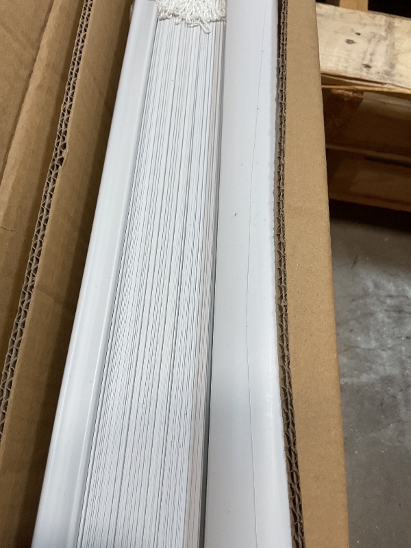 Photo 1 of **SCRATCH ON FRAME**CHICOLOGY Cordless Mini Blinds, 1-Inch Slats, Vinyl Window Shades, Room Darkening & Privacy, Easy Install - Ideal for Windows, Doors, Campers - Midnight White, 84" W x 72" H