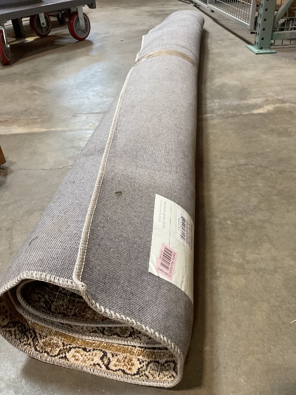 Photo 1 of **DIRTY FROM TRANSPORT **Loloi Layla Collection LAY-03 Olive/Charcoal 9'-0" x 12'-0" .13" Thick Area Rug, Soft, Durable, Vintage Inspired, Distressed, Low Pile, Non-Shedding, Easy Clean, Printed, Living Room Rug