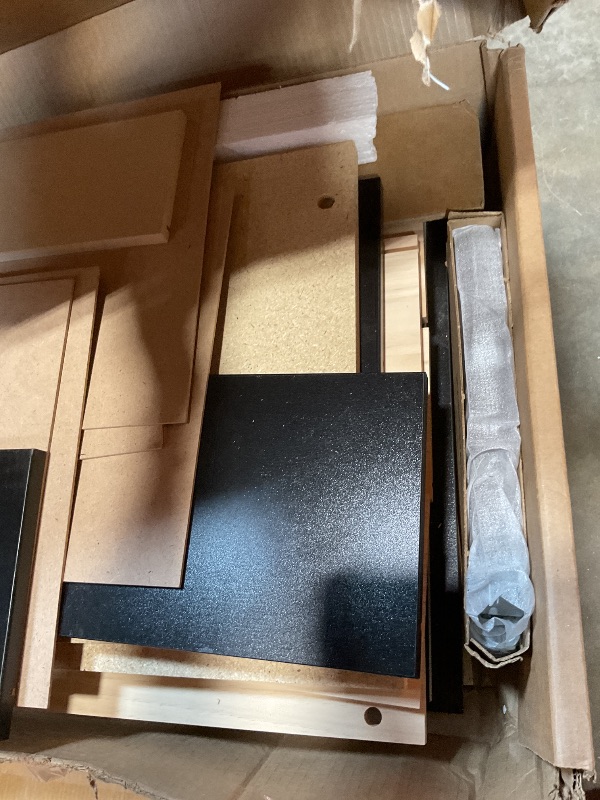 Photo 1 of **MAJOR DAMAGE. SELLING FOR PARTS AS PART SET**Prepac Rustic Ridge Farmhouse Dresser, Black Dresser for Bedroom, Chest of Drawers with 5 Drawers 18.5" D x 27.5" W x 43.5" H, BBDR-1605-1