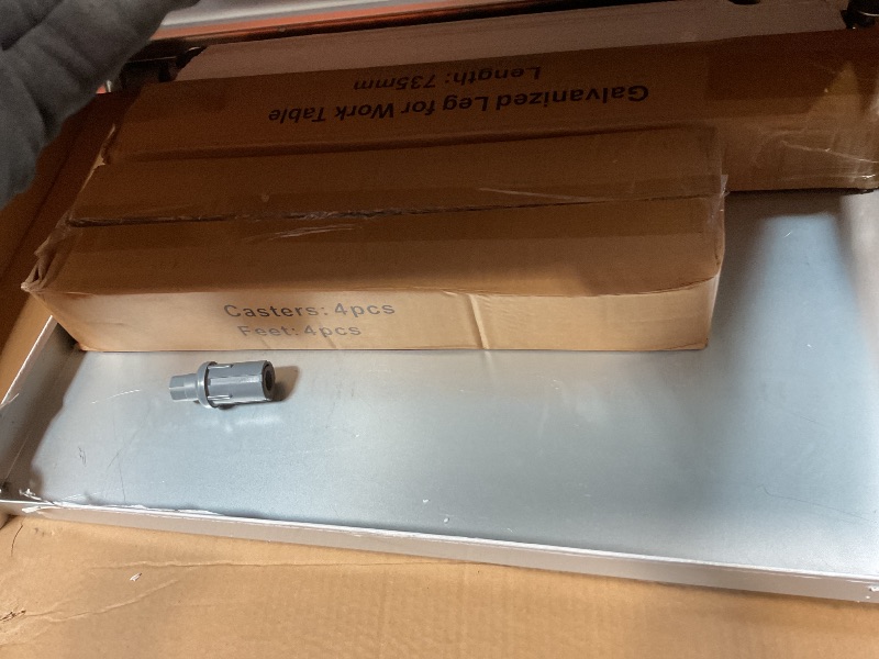 Photo 1 of **MINOR BEND ON CORNER**HARDURA Stainless Steel Table 30 x 36 Inches with Wheels Casters NSF Heavy Duty Commercial Prep Table with 2” Backsplash and Adjustable Undershelf for Restaurant Kitchen Home and Hotel