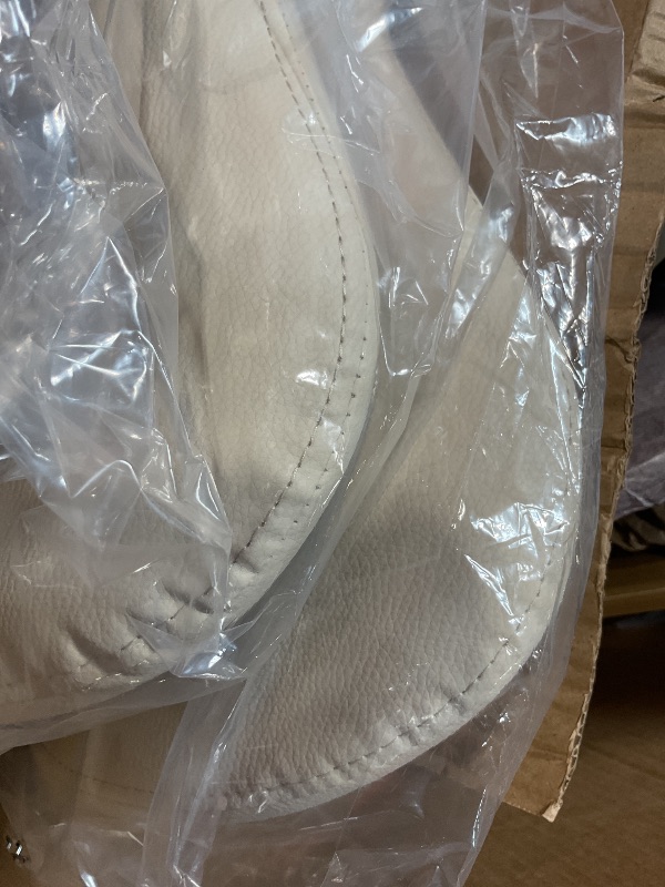 Photo 1 of 2 BOXES**Shintenchi Bar Stools Set of 4 Modern Swivel Bar Chairs, Counter Height Faux Leather Metal Barstools, Upholstered Island Chairs with Back and Footrest, Beige