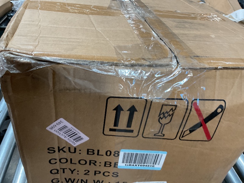 Photo 1 of 2 BOXES**Shintenchi Bar Stools Set of 4 Modern Swivel Bar Chairs, Counter Height Faux Leather Metal Barstools, Upholstered Island Chairs with Back and Footrest, Beige