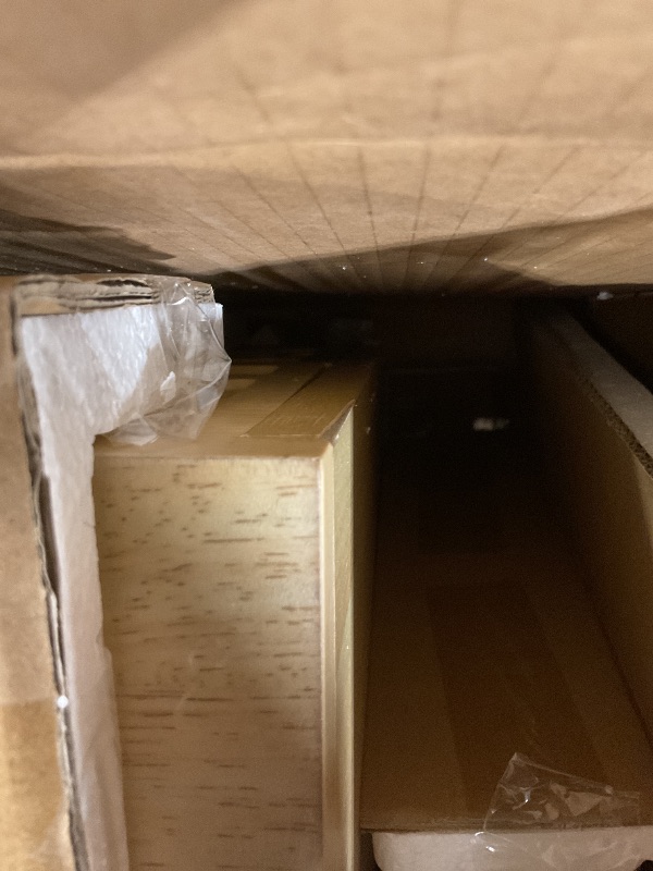 Photo 1 of **LEGS ARE LOOSE**Baxton Studio Hosea Japandi Carved Honeycomb Natural 2-Drawer Nightstand