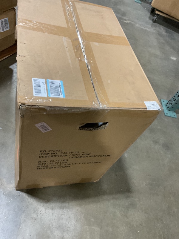 Photo 1 of **LEGS ARE LOOSE**Baxton Studio Hosea Japandi Carved Honeycomb Natural 2-Drawer Nightstand