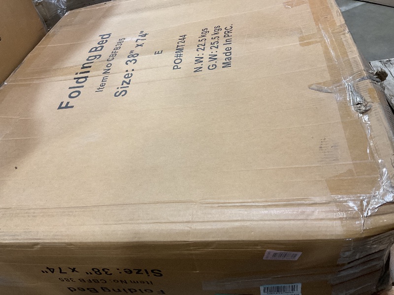 Photo 1 of **DIRT FROM TRANSPORT **Greaton, 16-Inch Rollaway Folding Cot Bed with 5" Memory Foam Mattresses, Sturdy Metal Folding Frame, Fully Assembled, Great for Adults and Kids, Twin, White