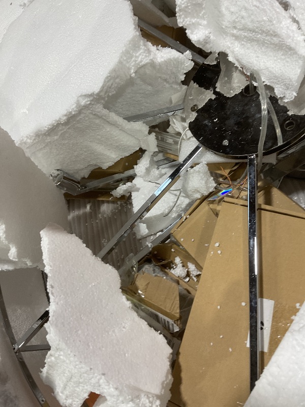 Photo 1 of **FOR PARTS ONLY/ HAS DAMAGES** Aheylity Crystal Chandelier Modern Chandeliers Lighting Pendant Ceiling Lights Fixtures for Dining Rooms Living Room Entryway Raindrop Round Hanging W39.37'' Chrome Frame