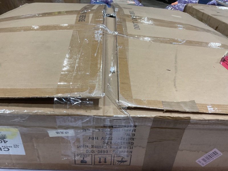 Photo 1 of **FOR PARTS ONLY/ HAS DAMAGES** Aheylity Crystal Chandelier Modern Chandeliers Lighting Pendant Ceiling Lights Fixtures for Dining Rooms Living Room Entryway Raindrop Round Hanging W39.37'' Chrome Frame