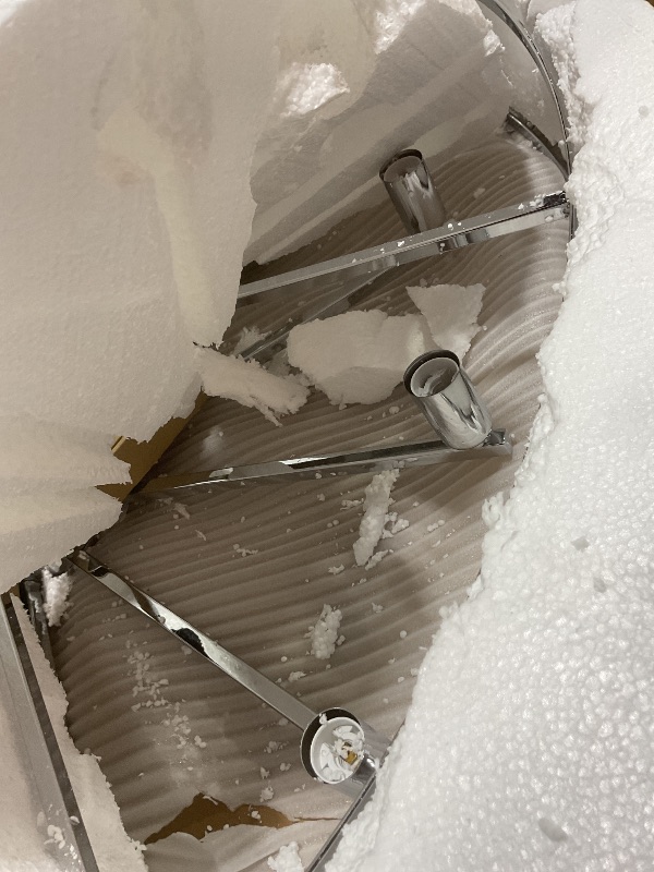 Photo 1 of **FOR PARTS ONLY/ HAS DAMAGES** Aheylity Crystal Chandelier Modern Chandeliers Lighting Pendant Ceiling Lights Fixtures for Dining Rooms Living Room Entryway Raindrop Round Hanging W39.37'' Chrome Frame