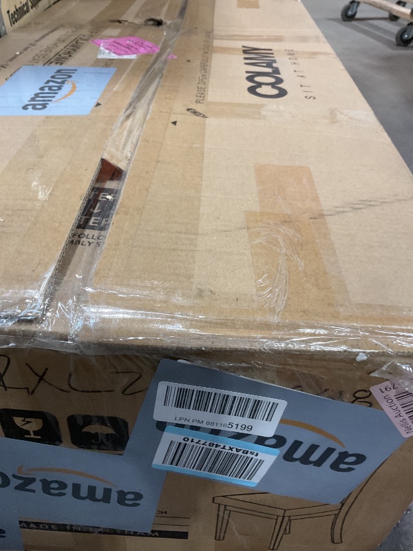 Photo 1 of **2 CHAIRS ONLY SELLING FOR PARTS AS PARTIAL SET ****COLAMY Rectangle Wooden Dining Room Table Set for 4, Mid Century Modern Kitchen Table and PU Leather High Back Dining Room Chair for Home, Saving Space (1 Table with 4 Chairs), BlackBrown