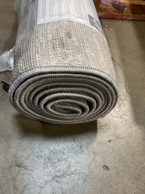 Photo 1 of **SCRATCHES AND DIRT FROM TRANSPORT **JONATHAN Y Khalil Modern Berber Stripe Gray/Cream Indoor Area Rug, 8x10, Contemporary, Bohemian, Easy-Cleaning for Living Room, Bedroom, Kitchen, Pet Friendly, Non-Shedding (MOH207G-8)