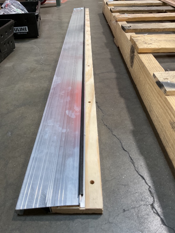 Photo 1 of **DIRTY. WOOD PIECES ARE LOOSE**M-D Building Products 78618 5-5/8 in. x 1-1/8 in. x 73 in. Silver Adjustable Aluminum & Hardwood Threshold Kit - Versatile Solution for French and Exterior Doors