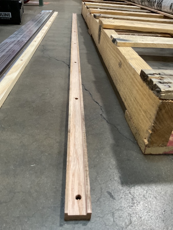 Photo 1 of **DIRTY. WOOD PIECES ARE LOOSE**M-D Building Products 78618 5-5/8 in. x 1-1/8 in. x 73 in. Silver Adjustable Aluminum & Hardwood Threshold Kit - Versatile Solution for French and Exterior Doors