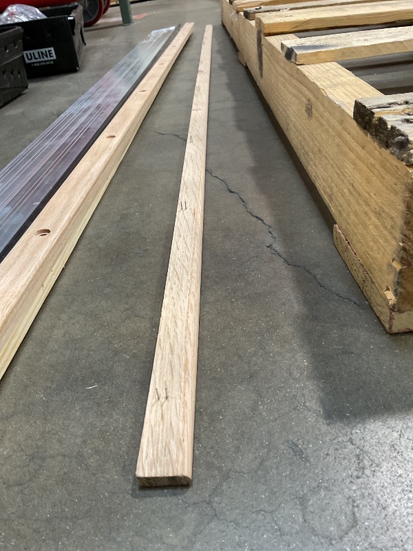 Photo 1 of **DIRTY. WOOD PIECES ARE LOOSE**M-D Building Products 78618 5-5/8 in. x 1-1/8 in. x 73 in. Silver Adjustable Aluminum & Hardwood Threshold Kit - Versatile Solution for French and Exterior Doors