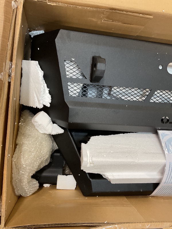 Photo 1 of **SCUFFS FROM TRANSPORT **YHTAUTO Bull Bar Push Bar with Skid Plate Light Mount Fit Ford Models, F-150 2018 2019 2020, Heavy Duty Steel Brush Guard for Truck Front Bumper Textured Black Off Road Accessories