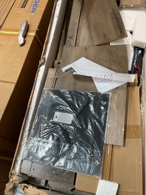 Photo 1 of **SELLING FOR PARTS AS PARTIAL SET. MAJOR DAMAGE TO ONE PIECE.** LOOKS LIKE A BOX OF DRAWER OR CABINET PARTS