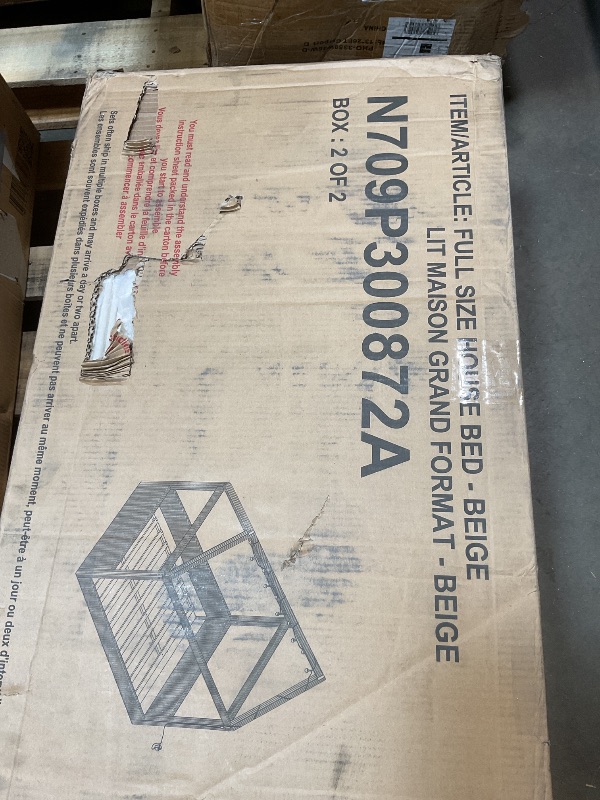 Photo 1 of **SELLING FOR PARTS AS PARTIAL SET. ONE BOX OF TWO**Full size house bed lit maison grand format- beige