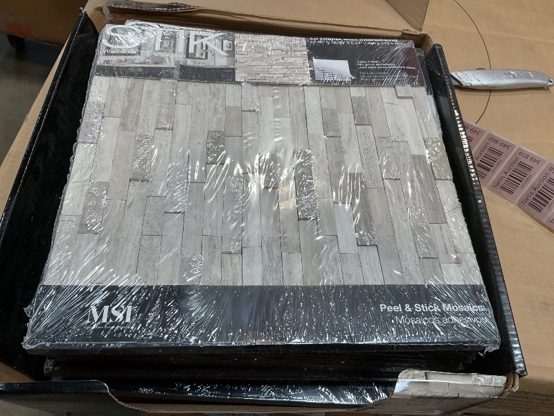 Photo 1 of **15 TOTAL**La Crema Stax Interlocking Peel and Stick 11.65 in. x 10.75 in. x 6mm Marble Mosaic Tile (0.87 sq. ft./Each)