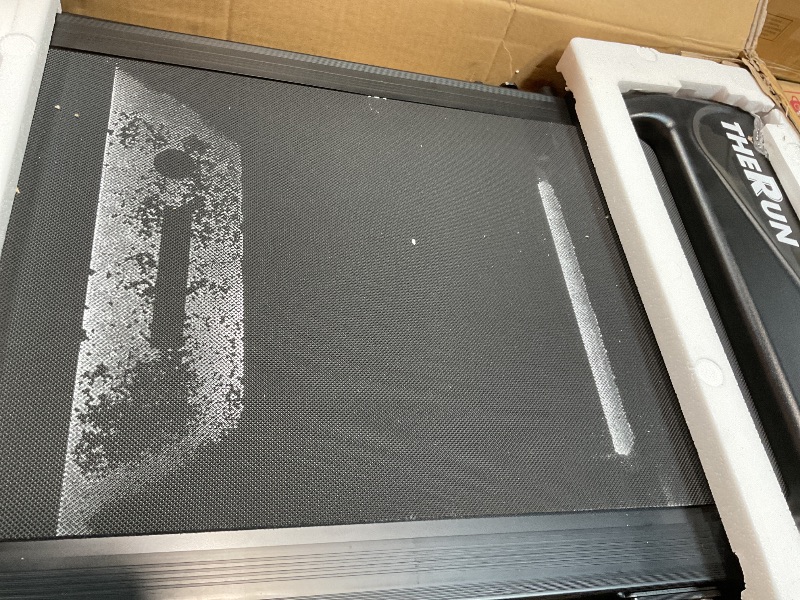 Photo 1 of **SELLING FOR PARTS AS PARTIAL SET. BROKEN REMOTE. DIRT ON TRACK** THERUN Walking Pad Treadmills with 6% Auto Incline, 2.5 HP Under Desk Treadmill for Home with Remote Control, 300 lbs Weight Capacity, LED Display