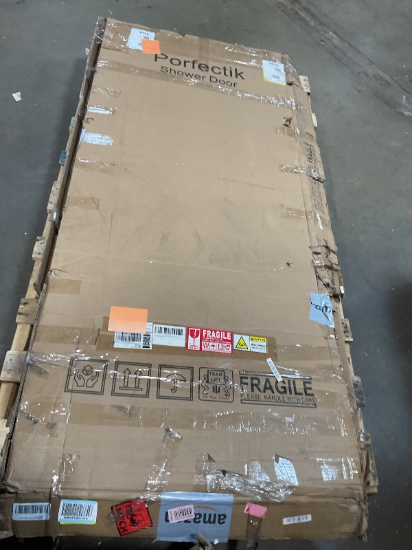 Photo 1 of **UNKNOWN DAMAGES/MISSING PARTS**  Porfectik Paris Shower Door,60" W x 74" H Double Sliding Shower Door with 5/16"(8mm) Clear SGCC Tempered Glass,Bathroom Shower Door,Brushed Nickel